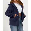 imageBTFBM Zip Up Hoodie Women Fleece Oversized Sweatshirts 2025 Fall Fashion Outfits Casual Y2k Jackets Winter ClothesNavy