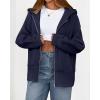 imageBTFBM Zip Up Hoodie Women Fleece Oversized Sweatshirts 2025 Fall Fashion Outfits Casual Y2k Jackets Winter ClothesNavy