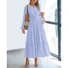 imageBTFBM Fall Dresses for Women 2025 Casual Long Sleeve V Neck Elastic Waist Lightweight Maxi Wedding Guest Dress Pockets
