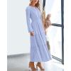 imageBTFBM Fall Dresses for Women 2025 Casual Long Sleeve V Neck Elastic Waist Lightweight Maxi Wedding Guest Dress Pockets