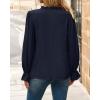 imageBTFBM Boho Tops for Women Fall 2025 Casual V Neck Ruffle Long Sleeve Shirts Floral Embroidered Blouses Vacation OutfitsNavy