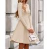 imageBTFBM Casual Fall Dresses for Women 2025 Long Sleeve Ribbed Button Down Empire Waist A Line Winter Wedding Guest DressBeige