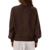 imageBTFBM Chunky Cardigan Sweaters for Women Fall Fashion 2025 Button Lantern Long Sleeve Cable Knit Winter Coats OuterwearDark Brown