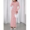 imageBTFBM Wedding Guest Dresses for Women 2025 Fall Elegant Floral Lace Ruched Long Sleeve Bodycon Cocktail Party Maxi DressPink