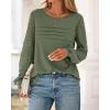 imageBTFBM Womens Long Sleeve Shirts Dressy Lace Fall Tops 2025 Trendy Business Casual TShirts Cute Work Outfits BlousesArmy Green