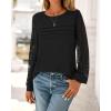 imageBTFBM Womens Long Sleeve Shirts Dressy Lace Fall Tops 2025 Trendy Business Casual TShirts Cute Work Outfits BlousesBlack