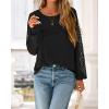 imageBTFBM Womens Long Sleeve Shirts Dressy Lace Fall Tops 2025 Trendy Business Casual TShirts Cute Work Outfits BlousesBlack