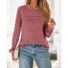 imageBTFBM Womens Long Sleeve Shirts Dressy Lace Fall Tops 2025 Trendy Business Casual TShirts Cute Work Outfits BlousesDusty Pink
