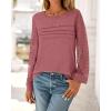 imageBTFBM Womens Long Sleeve Shirts Dressy Lace Fall Tops 2025 Trendy Business Casual TShirts Cute Work Outfits BlousesDusty Pink