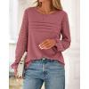 imageBTFBM Womens Long Sleeve Shirts Dressy Lace Fall Tops 2025 Trendy Business Casual TShirts Cute Work Outfits BlousesDusty Pink