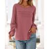 imageBTFBM Womens Long Sleeve Shirts Dressy Lace Fall Tops 2025 Trendy Business Casual TShirts Cute Work Outfits BlousesDusty Pink