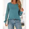 imageBTFBM Womens Long Sleeve Shirts Dressy Lace Fall Tops 2025 Trendy Business Casual TShirts Cute Work Outfits BlousesLake Blue