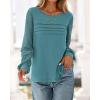 imageBTFBM Womens Long Sleeve Shirts Dressy Lace Fall Tops 2025 Trendy Business Casual TShirts Cute Work Outfits BlousesLake Blue