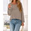 imageBTFBM Womens Long Sleeve Shirts Dressy Lace Fall Tops 2025 Trendy Business Casual TShirts Cute Work Outfits BlousesTaupe