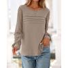 imageBTFBM Womens Long Sleeve Shirts Dressy Lace Fall Tops 2025 Trendy Business Casual TShirts Cute Work Outfits BlousesTaupe
