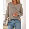 imageBTFBM Womens Long Sleeve Shirts Dressy Lace Fall Tops 2025 Trendy Business Casual TShirts Cute Work Outfits BlousesTaupe