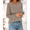 imageBTFBM Womens Long Sleeve Shirts Dressy Lace Fall Tops 2025 Trendy Business Casual TShirts Cute Work Outfits BlousesTaupe