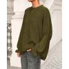 imageBTFBM Womens Oversized Sweater Crewneck 2025 Fall Winter Long Sleeve Fuzzy Warn Knit Pullover Sweaters Trendy OutfitsArmy Green