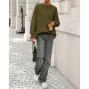 imageBTFBM Womens Oversized Sweater Crewneck 2025 Fall Winter Long Sleeve Fuzzy Warn Knit Pullover Sweaters Trendy OutfitsArmy Green