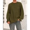 imageBTFBM Womens Oversized Sweater Crewneck 2025 Fall Winter Long Sleeve Fuzzy Warn Knit Pullover Sweaters Trendy OutfitsArmy Green