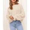 imageBTFBM Womens Oversized Sweater Crewneck 2025 Fall Winter Long Sleeve Fuzzy Warn Knit Pullover Sweaters Trendy OutfitsBeige