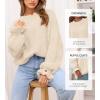 imageBTFBM Womens Oversized Sweater Crewneck 2025 Fall Winter Long Sleeve Fuzzy Warn Knit Pullover Sweaters Trendy OutfitsBeige