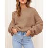 imageBTFBM Womens Oversized Sweater Crewneck 2025 Fall Winter Long Sleeve Fuzzy Warn Knit Pullover Sweaters Trendy OutfitsCamel