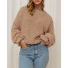 imageBTFBM Womens Oversized Sweater Crewneck 2025 Fall Winter Long Sleeve Fuzzy Warn Knit Pullover Sweaters Trendy OutfitsCamel