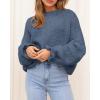 imageBTFBM Womens Oversized Sweater Crewneck 2025 Fall Winter Long Sleeve Fuzzy Warn Knit Pullover Sweaters Trendy OutfitsGrey Blue