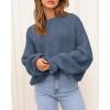 imageBTFBM Womens Oversized Sweater Crewneck 2025 Fall Winter Long Sleeve Fuzzy Warn Knit Pullover Sweaters Trendy OutfitsGrey Blue