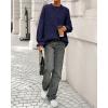 imageBTFBM Womens Oversized Sweater Crewneck 2025 Fall Winter Long Sleeve Fuzzy Warn Knit Pullover Sweaters Trendy OutfitsNavy