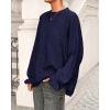 imageBTFBM Womens Oversized Sweater Crewneck 2025 Fall Winter Long Sleeve Fuzzy Warn Knit Pullover Sweaters Trendy OutfitsNavy