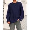 imageBTFBM Womens Oversized Sweater Crewneck 2025 Fall Winter Long Sleeve Fuzzy Warn Knit Pullover Sweaters Trendy OutfitsNavy