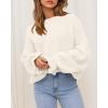 imageBTFBM Womens Oversized Sweater Crewneck 2025 Fall Winter Long Sleeve Fuzzy Warn Knit Pullover Sweaters Trendy OutfitsWhite