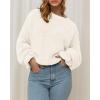 imageBTFBM Womens Oversized Sweater Crewneck 2025 Fall Winter Long Sleeve Fuzzy Warn Knit Pullover Sweaters Trendy OutfitsWhite