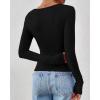 imageBTFBM Womens Tops Dressy Casual Workout Outfits Fall 2025 Long Sleeve Shirts Boat Neck Ruched Bodycon Going Out TopBlack