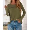 imageBTFBM Womens Tops Lace Long Sleeve Shirts Boho Cute Business Dressy Casual Blouses Fall Outfits 2025 Fashion ClothingArmy Green