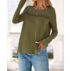 imageBTFBM Womens Tops Lace Long Sleeve Shirts Boho Cute Business Dressy Casual Blouses Fall Outfits 2025 Fashion ClothingArmy Green