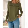 imageBTFBM Womens Tops Lace Long Sleeve Shirts Boho Cute Business Dressy Casual Blouses Fall Outfits 2025 Fashion ClothingArmy Green