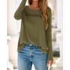 imageBTFBM Womens Tops Lace Long Sleeve Shirts Boho Cute Business Dressy Casual Blouses Fall Outfits 2025 Fashion ClothingArmy Green