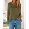 imageBTFBM Womens Tops Lace Long Sleeve Shirts Boho Cute Business Dressy Casual Blouses Fall Outfits 2025 Fashion ClothingArmy Green