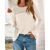 imageBTFBM Womens Tops Lace Long Sleeve Shirts Boho Cute Business Dressy Casual Blouses Fall Outfits 2025 Fashion ClothingBeige