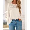 imageBTFBM Womens Tops Lace Long Sleeve Shirts Boho Cute Business Dressy Casual Blouses Fall Outfits 2025 Fashion ClothingBeige