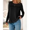 imageBTFBM Womens Tops Lace Long Sleeve Shirts Boho Cute Business Dressy Casual Blouses Fall Outfits 2025 Fashion ClothingBlack