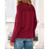 imageBTFBM Womens Tops Lace Long Sleeve Shirts Boho Cute Business Dressy Casual Blouses Fall Outfits 2025 Fashion ClothingBurgundy