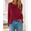 imageBTFBM Womens Tops Lace Long Sleeve Shirts Boho Cute Business Dressy Casual Blouses Fall Outfits 2025 Fashion ClothingBurgundy