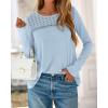 imageBTFBM Womens Tops Lace Long Sleeve Shirts Boho Cute Business Dressy Casual Blouses Fall Outfits 2025 Fashion ClothingLight Blue