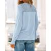 imageBTFBM Womens Tops Lace Long Sleeve Shirts Boho Cute Business Dressy Casual Blouses Fall Outfits 2025 Fashion ClothingLight Blue