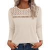 imageBTFBM Womens Tops Lace Long Sleeve Shirts Boho Cute Business Dressy Casual Blouses Fall Outfits 2025 Fashion ClothingBeige