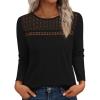 imageBTFBM Womens Tops Lace Long Sleeve Shirts Boho Cute Business Dressy Casual Blouses Fall Outfits 2025 Fashion ClothingBlack